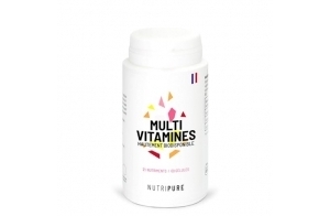 Nutripure | Multivitamines et Minéraux 21 Nutriments | Complément Alimentaire | Magnesium, Vitamine B12, Vitamine D, Zinc | Antioxydant, Cognitif, Vision | 60 gélules | 1 mois | Fabriqué en France