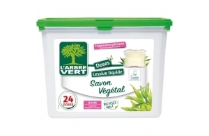 L'Arbre Vert Doses Lessive Liquide - Savon Végétal - 633,6 gr - 24 lavages