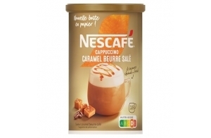 Nescafé Cappuccino Caramel Beurre Salé, Café Soluble, Boîte 261g