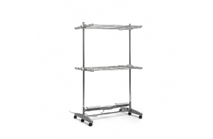 InnovaGoods Dryllon Étendoir Électrique Pliable - 12 Barres, Flux d’Air, Portable avec Roues, Acier/Acrylonitrile, Gris, 87x143.5x64.5 cm