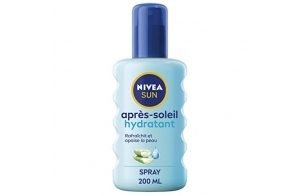 NIVEA SUN Spray après-soleil Hydratant (1 x 200 ml), spray hydratant corps à l'aloe vera bio pour une hydratation intense et longue durée