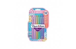 Paper Mate Flair Candy POP Feutres de Coloriage - pointe moyenne (0,7 mm) - assortiment de couleurs - Lot de 6