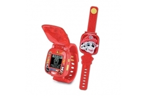 VTech - Pat' Patrouille Le Film, La Montre-Jeu Interactive de Marcus, Montre Enfant à Clapet avec Écran Animé, Bracelet Souple, 10 Cadrans, 4 Jeux, Cadeau Enfant de 3 Ans à 7 Ans - Contenu en Français