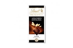 Lindt - Tablette Amandes Effilées à la Pointe de Sel EXCELLENCE - Chocolat Noir - 100g