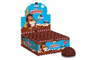 Cémoi – Présentoir Petit Hérisson Guimauve Chocolat au Lait, Cœur Fondant Caramel, Billes de Céréales Croustillantes – Fabriqué en France, 144 Pièces (1.625 kgs)