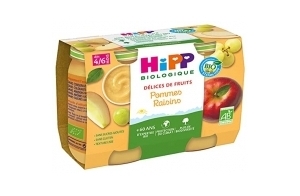 HiPP - Petit pot Fruits : Pommes-Raisins - dès 4 mois