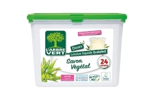 L'Arbre Vert Doses Lessive Liquide - Savon Végétal - 633,6 gr - 24 lavages