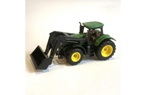 siku 1395, Tracteur John Deere avec Chargeur Frontal, Vert, Métal/plastique, Pneus en caoutchouc, Chargeur frontal mobile