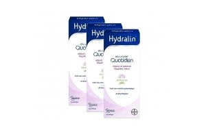 Hydralin Quotidien Gel lavant intime quotidien - Cosmétique - Adoucit et préserve l'équilibre intime - Extrait de lotus - Testé sous contrôle gynécologique - pH physiologique- 3x200ml