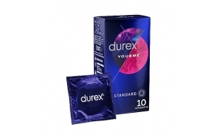 Durex YOU and ME - 10 Préservatifs Extra Lubrifiés avec Gel Retardant et Texture Stimulant pour un Plaisir Partagé Longue Durée