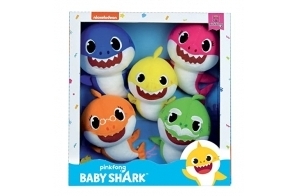 Jemini 024073 Baby Shark Coffret Famille 5 Peluches +/- 15CM Baby Shark, Papa, Maman, Papy ET Mamy Multicolore