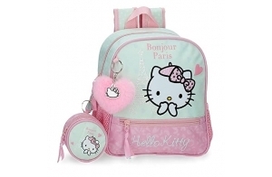 Sac à dos préscolaire Hello Kitty Paris Rose 23x25x10 cm Polyester 5,75L