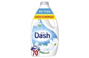 Dash 2en1 Lessive Liquide, 70 Lavages, Air Frais, Technologie Ultra Nettoyante Et Fraîcheur Longue Durée, Élimine Les Saletés et Taches Incrustées, Fabriqué en France