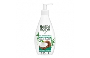 Le Petit Marseillais | Lait Soin Désaltérant Noix de Coco Bio (flacon-pompe de 250 ml) – Lait corps hydratation 48h pour peaux sèches et déshydratées – 95 % d'ingrédients d'origine naturelle