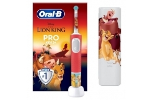 Oral-B Pro Kids Brosse À Dents Électrique Enfant, Le Roi Lion Disney, Brossette Ronde Pour Petites Bouches Et Douce Pour Des Gencives Sensibles, 1 Chargeur, 1 Étui De Voyage, 1 Embout, 3 Ans et Plus