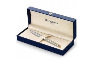 Waterman Hémisphère stylo plume - acier inoxydable avec attributs or fin 23K - plume moyenne - coffret cadeau