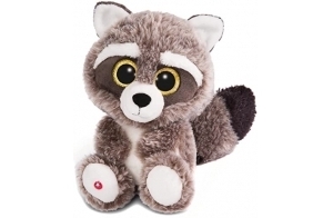 NICI Doudou-Peluche GLUBSCHIS Raton Laveur Clooney 25cm, avec des Grands Yeux Scintillants, 45569 - marron