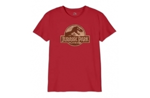 Jurassic Park « Poster » BOJUPAMTS041 T-Shirt Garçon, Rouge, Taille 10 Ans
