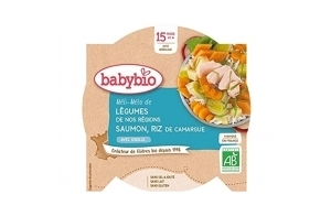 Babybio - Assiette Méli-Mélo de Légumes au Saumon Riz 260 g - 15+ Mois - BIO