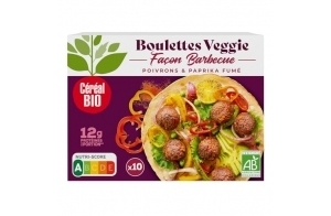 Céréal Bio Boulettes veggie paprika fumé, Végétarien et Bio, Riche en Protéines et Source de Fibres, 175g, 221728