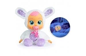 CRY BABIES Goodnight Coney Bonne Nuit - Poupée Veilleuse & Berceuse qui Pleure des Larmes lumineuses - Poupée pour Dormir pour Enfants +18 Mois, Multicolore