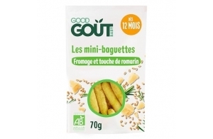 GOOD GOÛT - Mini-Baguettes Fromage Et Romarin - Biscuits Type Gressins Pour Bébé - Dès 12 Mois - Sachet Refermable - 70g