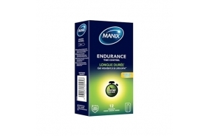 MANIX ENDURANCE TIME CONTROL: Boîte de 12 préservatifs pour Homme/ Largeur nominale 53 mm