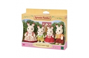 Sylvanian Families - La famille Lapin Chocolat - Set 4 figurines - Plongez dans l'univers de la famille Sylvanian - Figurines animaux miniatures - Jouet enfant 3 ans et + - 5655