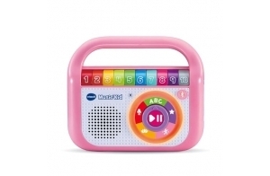 VTech - Music'Kid Rose, Baladeur Musical Enfant, Enceinte Bluetooth Lumineuse avec Comptines, Chansons Éducatives et Relaxantes, Enregistreur Vocal, Cadeau Enfant Dès 2 Ans - Contenu en Français