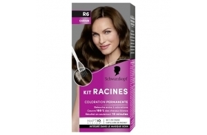 Schwarzkopf Kit Racines pour cheveux châtain R6, Coloration cheveux permanente enrichie d’une huile nourrissante, Retouche racines entre 2 colorations, 1 Unité (Lot de 1)