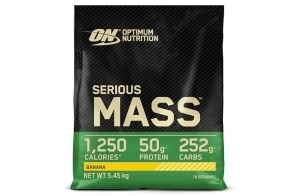 Optimum Nutrition Serious Mass Poudre de Protéine Gain de Masse Hautement Calorique avec 25 Vitamines et Minéraux, Créatine Monohydrate et Glutamine, Saveur Banane, 16 Portions, 5.45 kg