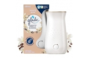 Glade Sense & Spray Diffuseur à Détection de Mouvement - Infusé Aux Huiles Essentielles - Jusqu'à 2 Mois de Parfum - Romantic Vanilla Blossom - 1 Diffuseur + 1 Recharge