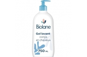 BIOLANE - Gel douche bebe corps et cheveux 2 en 1 - 750ml - 97% Origine Naturelle - Doux - Peaux Sensible - Fabriqué en France