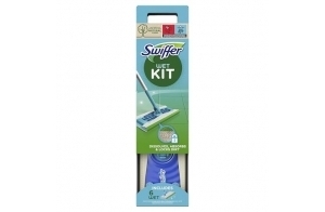 Swiffer Balai Attrape-Poussière, Kit De Démarrage, Lingettes Sèches Et Humides Pour Le Parquet Inclut : 1 Balai, 6 Lingettes Humides