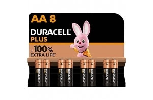 Duracell Plus Piles AA (lot de 8) - Alcalines 1,5V - Jusqu’à 100% plus longtemps - Idéales pour les appareils du quotidien - Emballage 0% plastique - Conservation 10 ans - LR6 MN1500