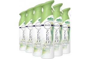 Febreze ZERO% Spray Désodorisant, Parfum Bambou, Pack de 6 (6x300ml), Kit De Démarrage, Brume D'Air & Textile Pour Élimination Et Prévention Des Odeurs, Fromule Sans Gaz