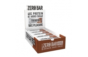 BioTechUSA Zero Bar Protein Snack | Faible teneur en sucre et sans lactose | Texture croustillante | Saveurs délicieuses, 20 * 50 g, Double Chocolat