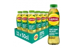 Lipton Ice Tea Thé Vert Glacé Citron Vert Menthe Bouteilles 12x50CL