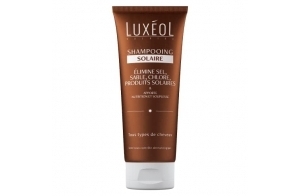 LUXÉOL - Shampooing Solaire - Soin Cheveux Nourrissant Plage, Piscine - Elimine Sel Sable Chlore Produits- Sans Silicone - 95% D'Ingrédients D'Origine Naturelle - Fabriqué En France - 200ml