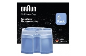 Braun 3-in-1 ShaverCare, Recharges De Liquide Nettoyant 3-en-1 Pour Stations SmartCare, Lot De 6, Pour Maximiser La Performance Des Rasoirs Électriques Et Protéger La Durée Des Lames