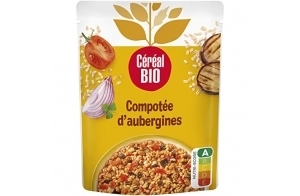 Céréal Bio Compotée d'aubergines - Sachet Micro-ondable, Rapide à Réchauffer - Végan et Bio - 250g - 200632