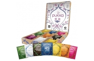 Pukka | Coffret Sélection Cadeau | Assortiment de 9 Thés Et Infusions Biologiques 100% Bio | 45 sachets Tisanes Matcha, Gingembre, Miel, Nuit paisible Femme et Homme (L'emballage peut varier)