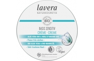 lavera basis sensitiv Crème - Cosmétiques naturels - vegan - Aloe Vera bio & Huile d’amande bio - certifié - 150ml