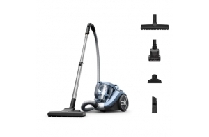 Rowenta Compact Power XXL Aspirateur sans sac, Moteur haute efficacité, 2,5 L, Compact, Facile à vider, Technologie cyclonique, Large rayon d'action RO4871EA, Bleu