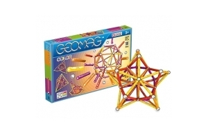 Geomag - Classic Color 127 Pièces - Jeu Construction Magnétique pour Enfants dès 3-4 Ans- Fabrication Suisse - Blocs Construction Colorés avec 60 Tiges, 61 Billes, 6 Bases - Jeux Aimanté Enfants STEM