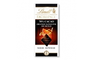 Lindt - Tablette 70% Cacao Orange Sanguine EXCELLENCE - Chocolat Noir - 100g