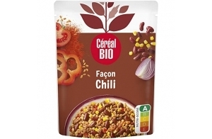 Céréal Bio Façon Chili - Haricots rouges, Maïs doux, Epices - Sachet Micro-ondable, Rapide à Réchauffer - Végan et Bio - 220g - 208496