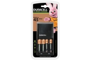 Duracell 15 minutes Chargeur de batterie avec 2 AA et 2 AAA