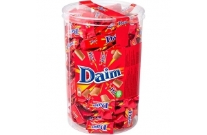 Daim - Bonbons au Chocolat au Lait et Éclats de Caramel - Emballages individuels - Tubo de 2,5 kg (390 Bonbons)