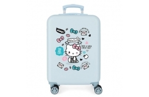 Hello Kitty You are Cute Valise Trolley Cabine Bleu 38x55x20 cms Rigide ABS Serrure à combinaison 35L 2,3Kgs 4 roues Bagage à main